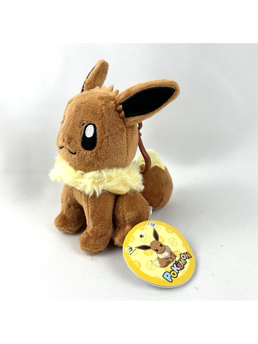 Vintage 3rd Round Pokemon Eevee Plush Backpack Clip Keychain Nintendo 1997 New